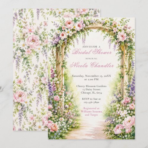 Floral Garden Arch Bridal Shower Invitation