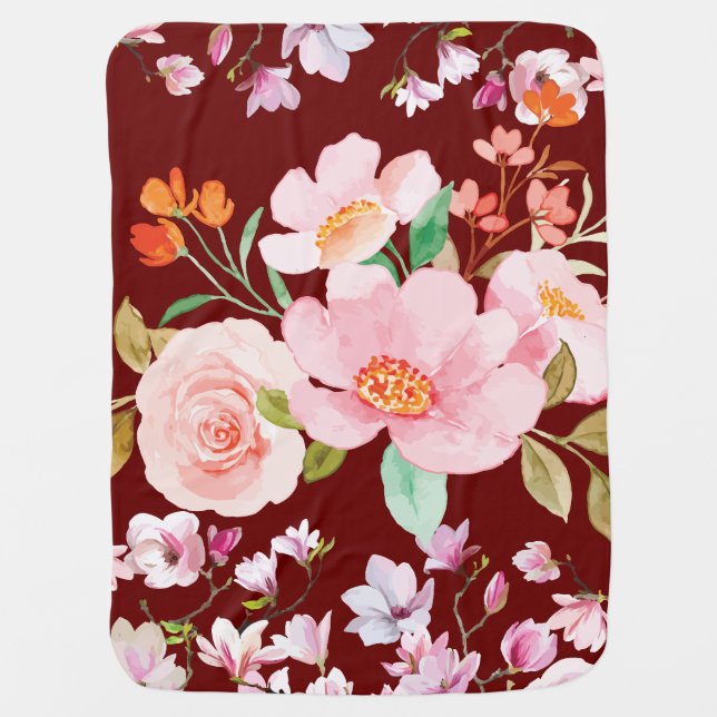Floral Garden  Baby Blanket (Front)