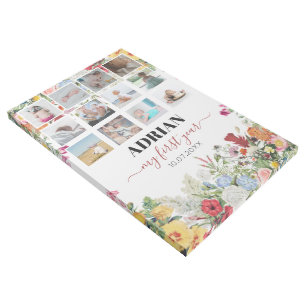 Floral Garden Baby First Year Photo Collage Gallery Wrap