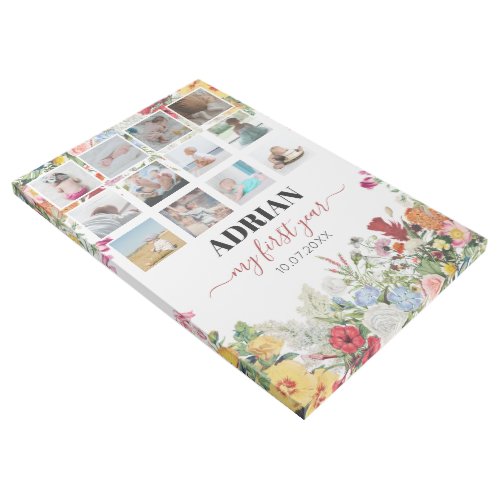 Floral Garden Baby First Year Photo Collage Gallery Wrap