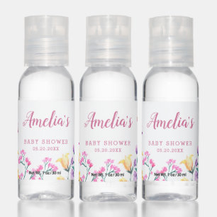 Floral Garden Baby Shower Butterfly Theme Hand Sanitizer