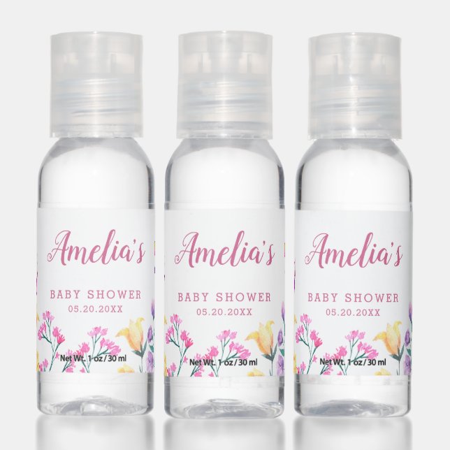 Floral Garden Baby Shower Butterfly Theme Hand Sanitizer (Set)