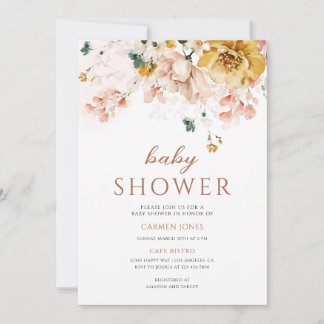 Floral Garden Baby Shower Design Invitation