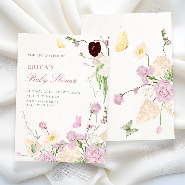 Floral garden baby shower invitation (Creator Uploaded)