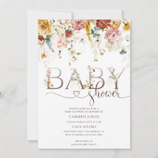 Floral Garden Baby Shower Invitation