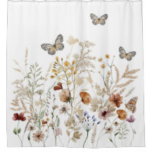 Floral Garden Bathroom decor, Butterfly