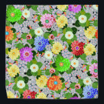 Floral Garden Beauty Bandana<br><div class="desc">A garden of beautiful colorful flowers,  bloom against green leaves.</div>