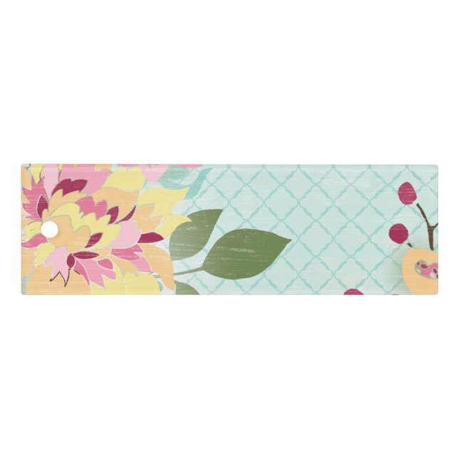Floral Garden, Blue Background Ruler (Front)