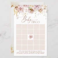 Floral garden boho baby shower bingo game