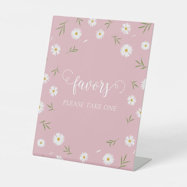 Floral Garden Bridal Shower Favors Please Take One Pedestal Sign (Front)
