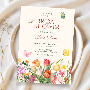 Floral garden bridal shower invitation