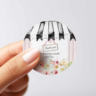 Floral Garden Bridal Shower Thank You Favor Classic Round Sticker