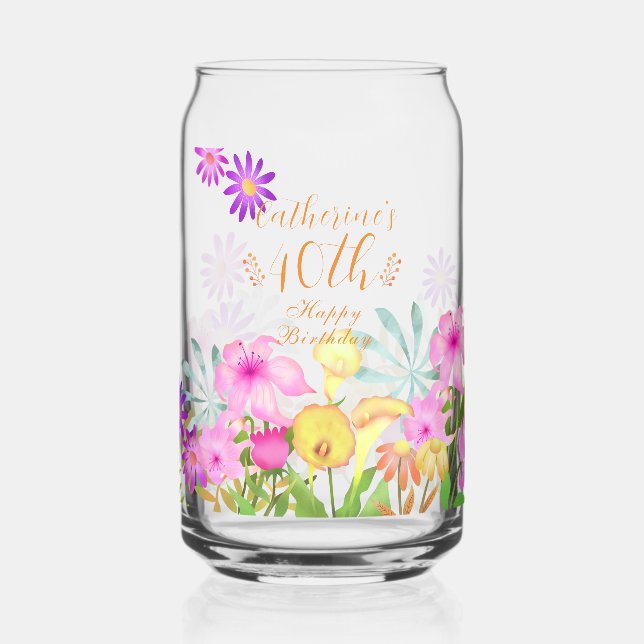 Floral Garden  Can Glass (Left)