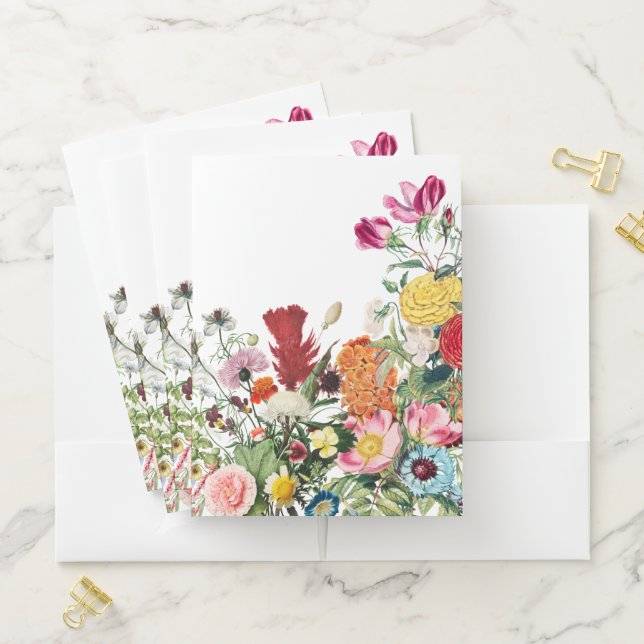 Floral Garden Colorful Flowers Pocket Folder (In Situ)