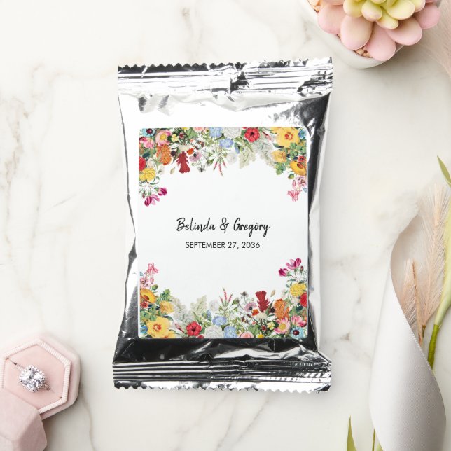 Floral Garden Colorful Flowers Wedding Coffee Drink Mix (Wedding)