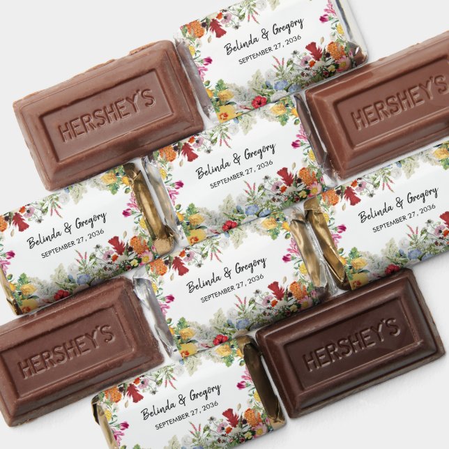 Floral Garden Colorful Flowers Wedding  Hershey's Miniatures (Assorted)