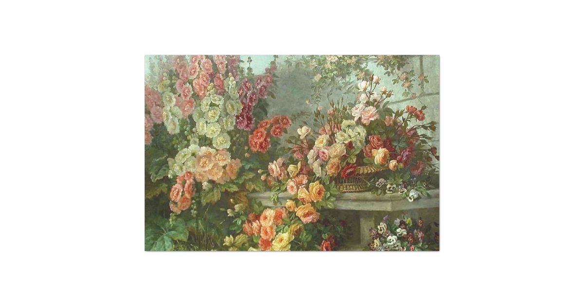Floral Garden Decoupage Paper Zazzle
