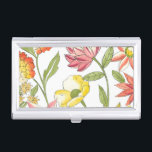Floral Garden Design with White Background Business Card Case<br><div class="desc">This floral garden design features strikingly bright colors against a pale white background,  making the flowers stand out even more. An amazing painting that can bring color and beauty to any room. Purchase it for yourself,  or give it to a loved one as a gift!</div>