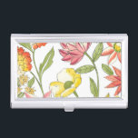 Floral Garden Design with White Background Business Card Case<br><div class="desc">This floral garden design features strikingly bright colors against a pale white background,  making the flowers stand out even more. An amazing painting that can bring color and beauty to any room. Purchase it for yourself,  or give it to a loved one as a gift!</div>