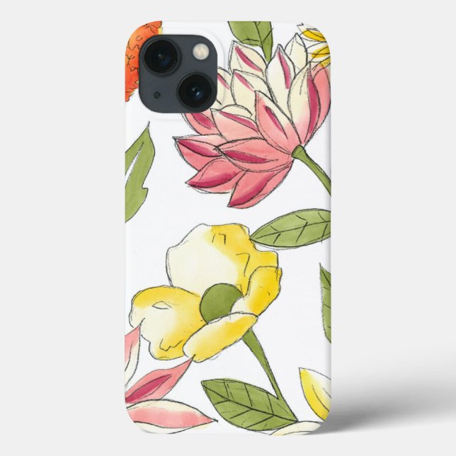 Floral Garden Design with White Background Case-Mate iPhone Case (Back)