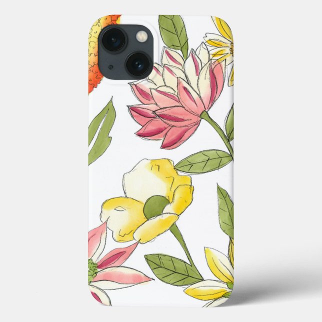 Floral Garden Design with White Background Case-Mate iPhone Case (Back)