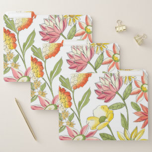 Floral Garden Design with White Background File Folder