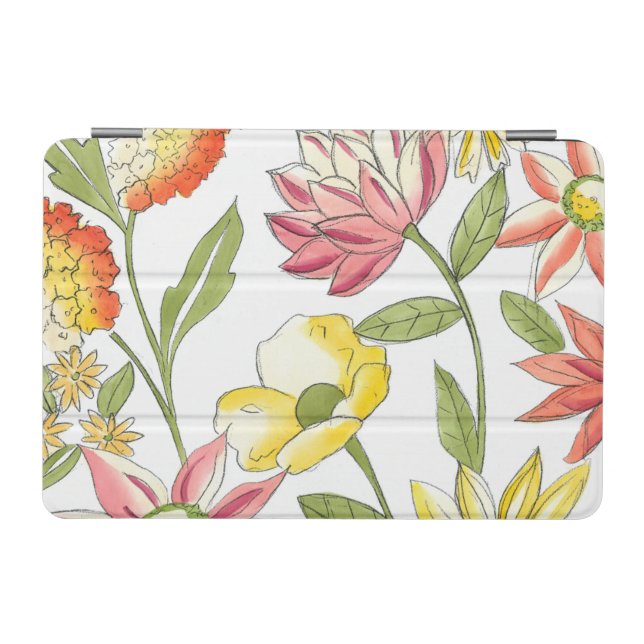 Floral Garden Design with White Background iPad Mini Cover (Horizontal)