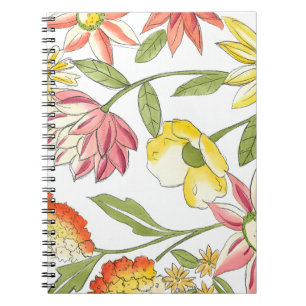 Floral Garden Design with White Background Notebook