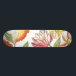 Floral Garden Design with White Background Skateboard<br><div class="desc">This floral garden design features strikingly bright colors against a pale white background,  making the flowers stand out even more. An amazing painting that can bring color and beauty to any room. Purchase it for yourself,  or give it to a loved one as a gift!</div>