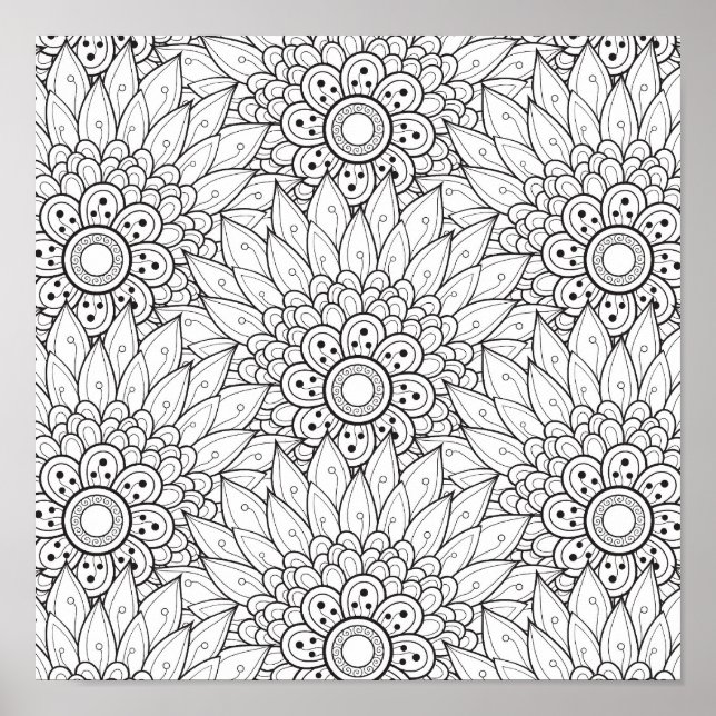 Floral Garden Doodle 2 Poster (Front)