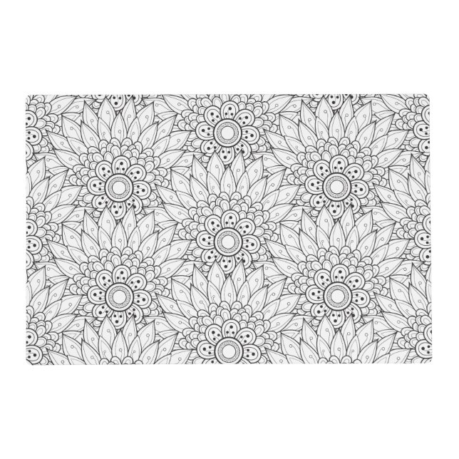Floral Garden Doodle Placemat (Front)