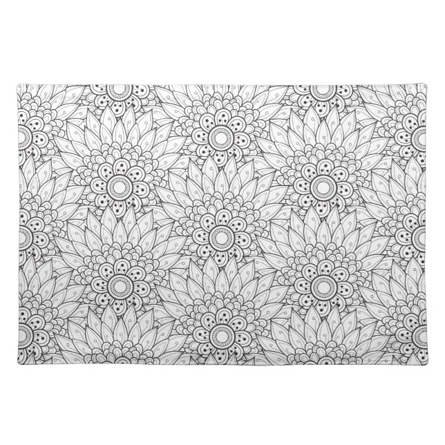 Floral Garden Doodle Placemat (Front)