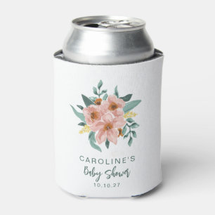 Floral Garden Elegant Baby Shower Custom Favor Can Cooler