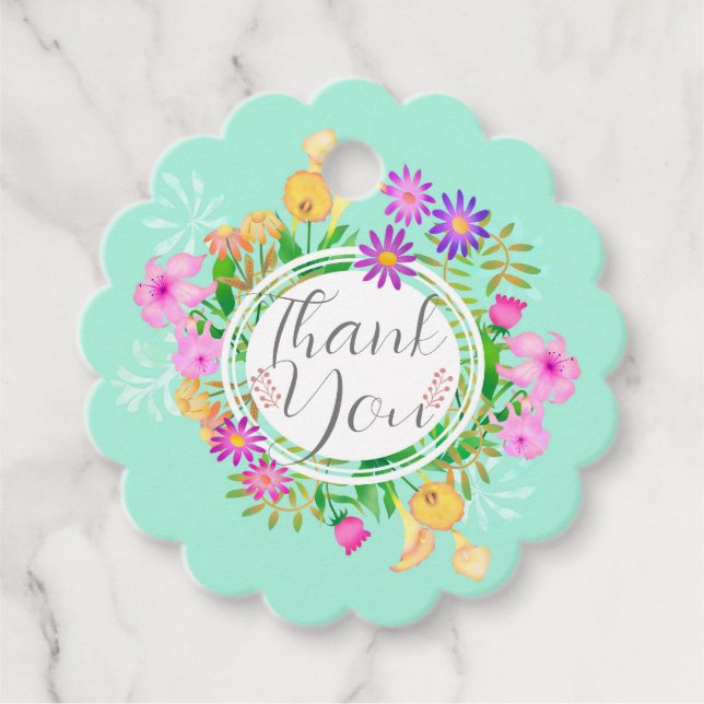 Floral Garden  Favor Tags (Front)