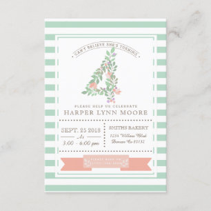 Floral Garden First Birthday Party Invitation