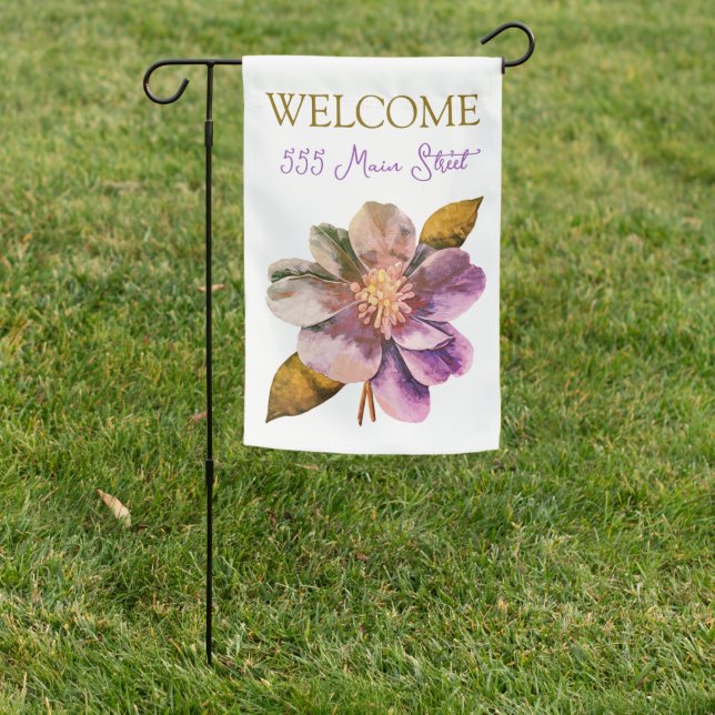 floral garden flag welcome (In SItu)