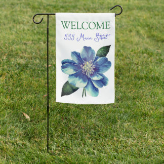 floral garden flag welcome