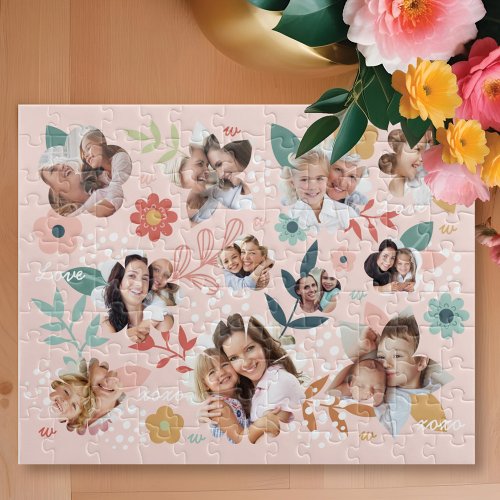 Floral Garden Flower Family Photo Frame Collage Jigsaw Puzzle