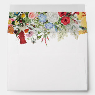 Floral Garden Flowers 5x7 Wedding Invitation Envelope