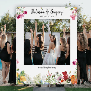 Floral Garden Flowers Wedding Photo Prop Frame Foam Board