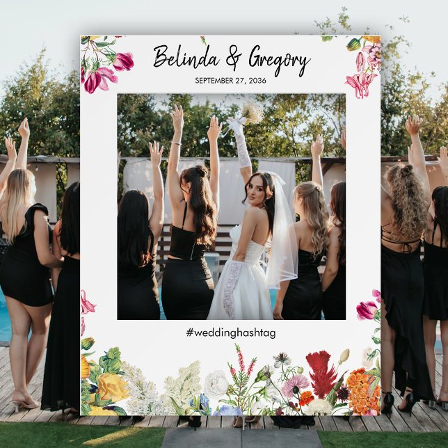 Floral Garden Flowers Wedding Photo Prop Frame Foam Board (Floral Garden Flowers Wedding Photo Prop Frame Foam Board)