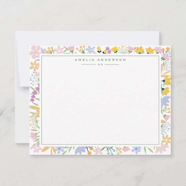 Floral Garden Frame Note Card (Front)