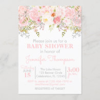 Floral Garden Girl Baby Shower Invitation