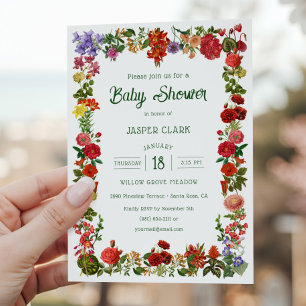 Floral Garden Grandmillenial Love Baby Shower Invitation