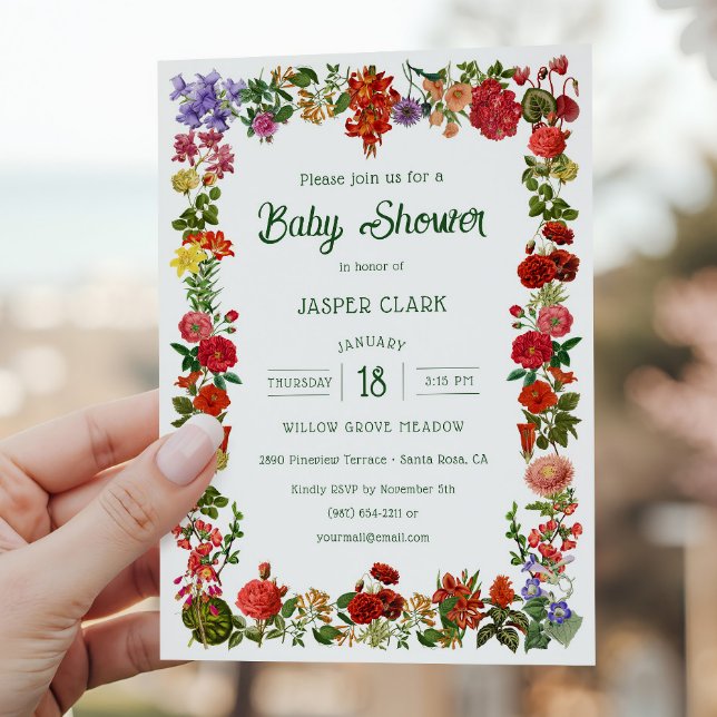 Floral Garden Grandmillenial Love Baby Shower Invitation (Creator Uploaded)