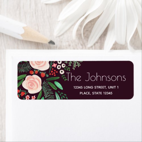 Floral Garden  Holiday Christmas  Address Labels