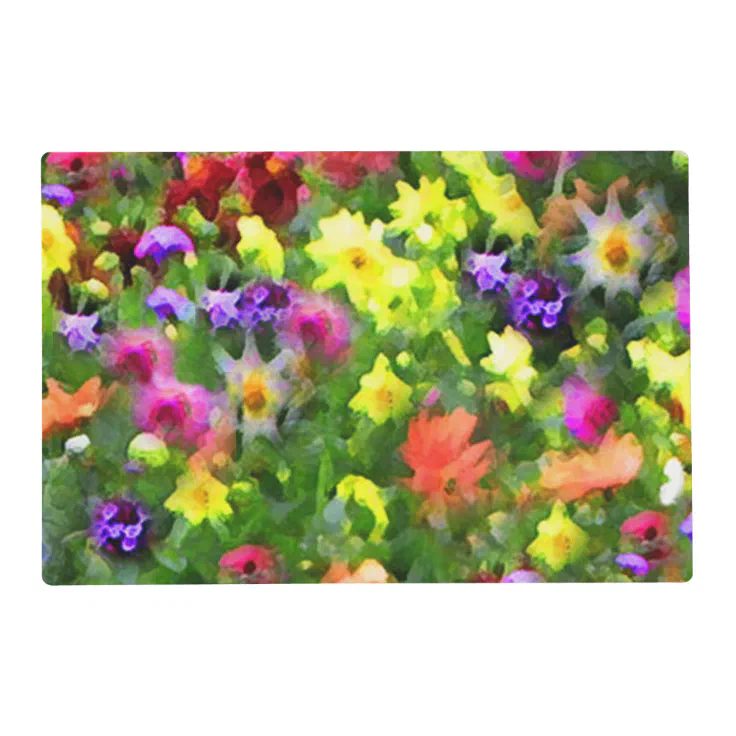 Floral Garden Impressions Laminated Placemat Zazzle