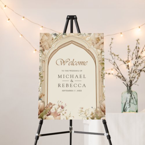 Floral Garden Indian Palace Wedding Welcome Foam Board