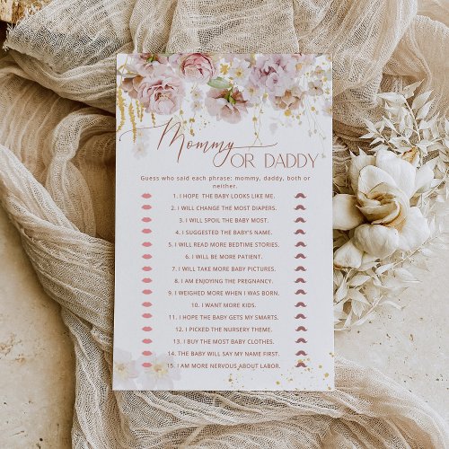 Floral garden Mommy or daddy baby shower game