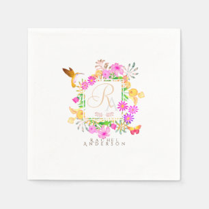 Floral Garden Monogram Napkins